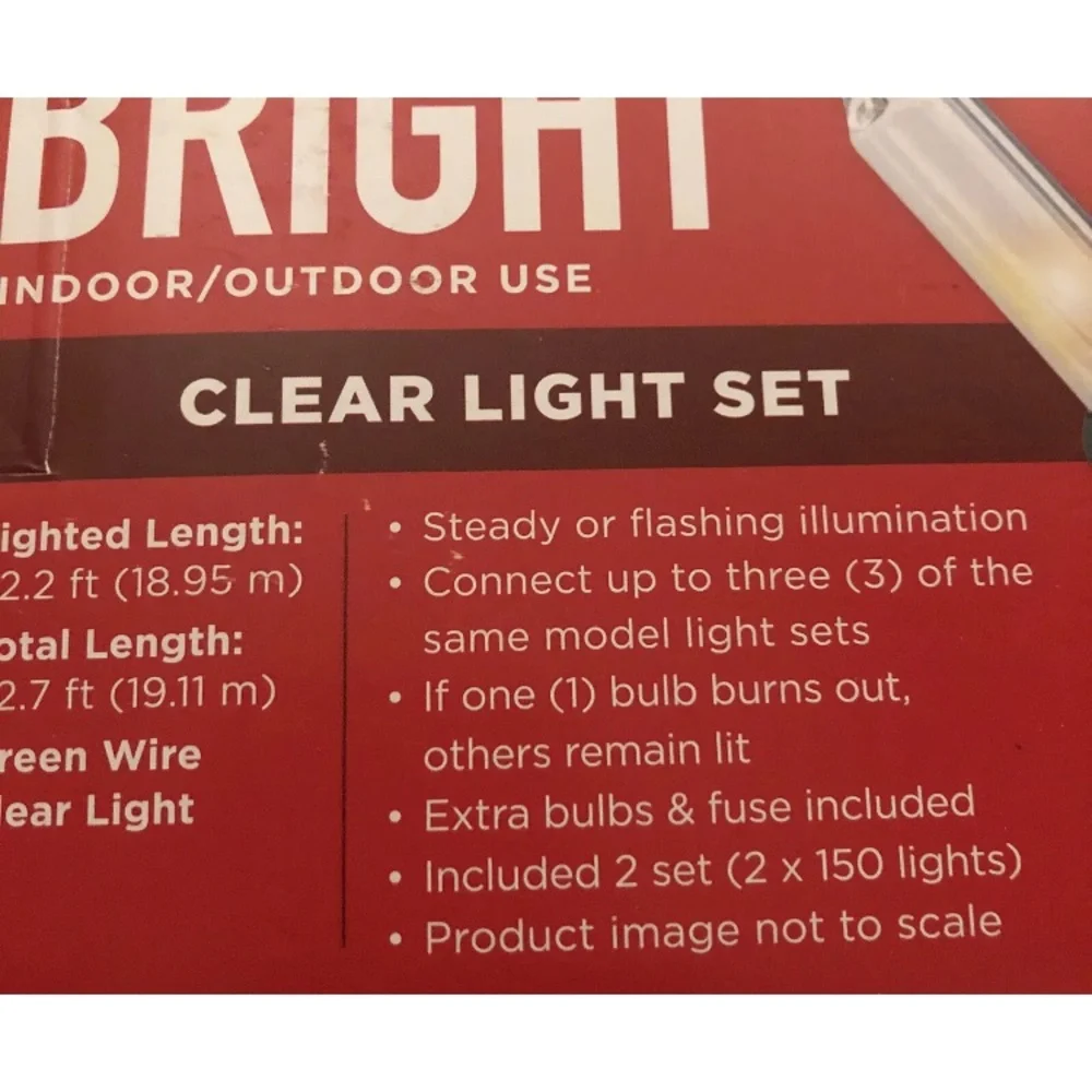 2 Boxes Make The Season Bright 300ct Clear Light Set Christmas Holiday 600 Total